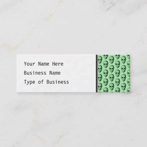 Green Skulls Pattern. Business Card Templates