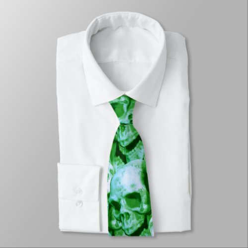 Green Skulls Tie