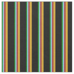 [ Thumbnail: Green, Sky Blue, Brown, Goldenrod, and Black Fabric ]