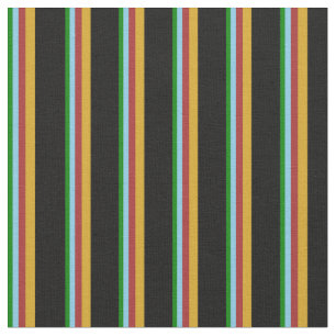 Green, Sky Blue, Brown, Goldenrod, and Black Fabric