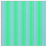 [ Thumbnail: Green & Sky Blue Colored Lines Fabric ]