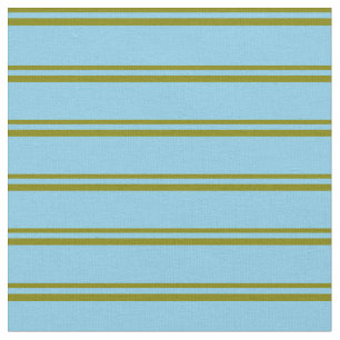 Green & Sky Blue Colored Pattern of Stripes Fabric