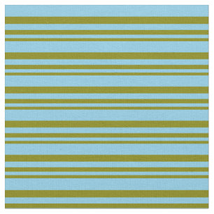 Green & Sky Blue Colored Stripes Fabric