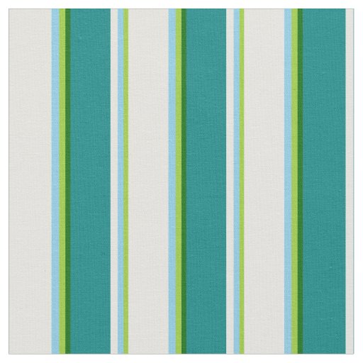 Green, Sky Blue, Light Cyan, Teal & Dark Green Fabric