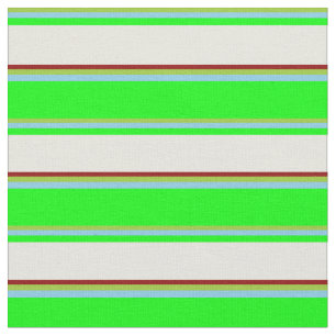 Green, Sky Blue, Lime, Beige, and Dark Red Colored Fabric