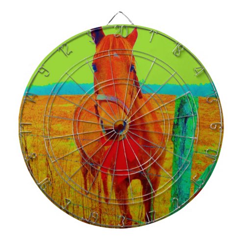 Green sky  red bow Horse  add name Dartboard