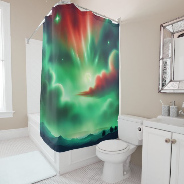 green sky shower curtain (In Situ)