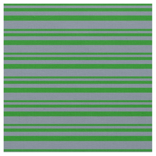 Green & Slate Gray Pattern of Stripes Fabric