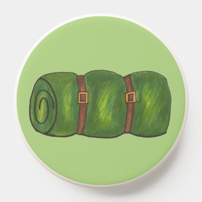 Green Sleeping Bag Summer Sleepaway Camp Hiking PopSocket (Popsocket)