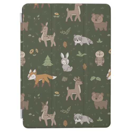 Green Sleepy Little Woodland Critters iPad Air Cover