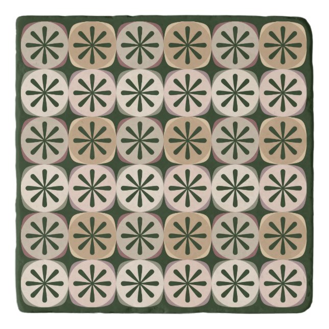 Green Slices Ceramic Trivet (Front)