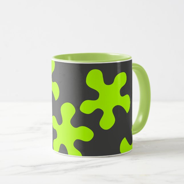 green slime charcoal grey fun coffee mug (Front Right)