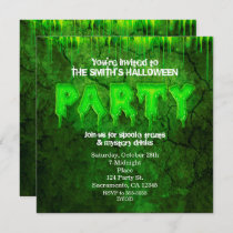 Green Slime Fun Halloween Party Invitations