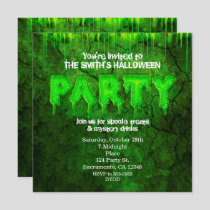 Green Slime Fun Halloween Party Invitations