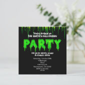 Green Slime Fun Halloween Party Invitations (Standing Front)