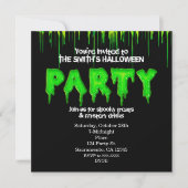Green Slime Fun Halloween Party Invitations (Front)