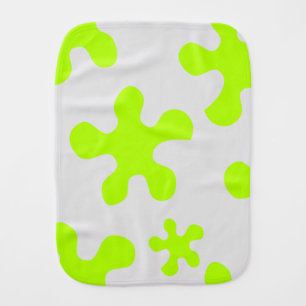 green slime grey fun baby burp cloth