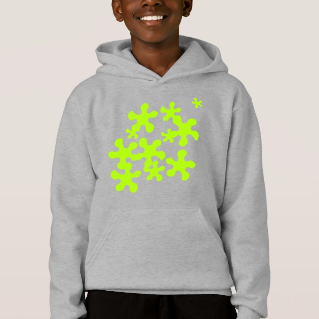 green slime grey fun kids hoodie (Front)