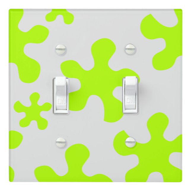 green slime grey fun kids light switch cover (In Situ)