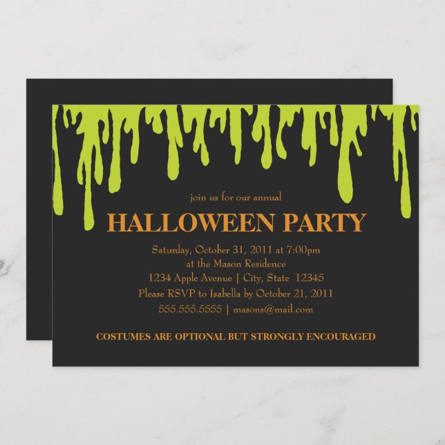 Green Slime Invitation (Front/Back)