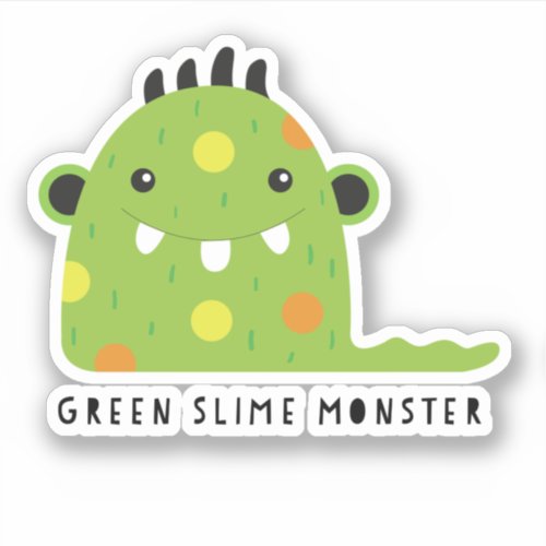 Green Slime Little Monster Cute Halloween Sticker