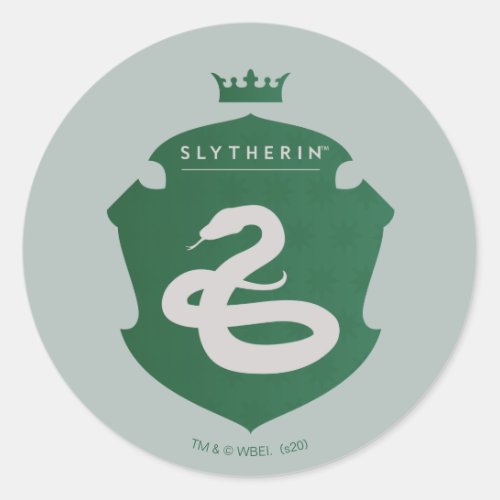 Green SLYTHERIN Crowned Crest Classic Round Sticker