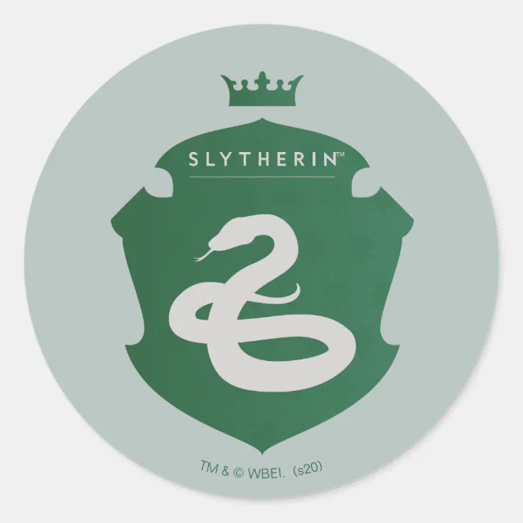 Green SLYTHERIN™ Crowned Crest Classic Round Sticker | Zazzle