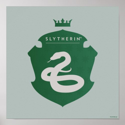 Green SLYTHERIN Crowned Crest Poster