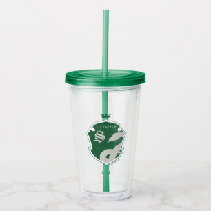 Green SLYTHERIN™ Outlined Crowned Crest Acrylic Tumbler