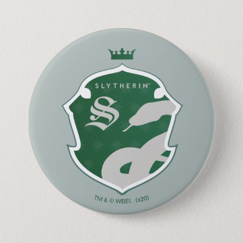 Green SLYTHERIN Outlined Crowned Crest Button