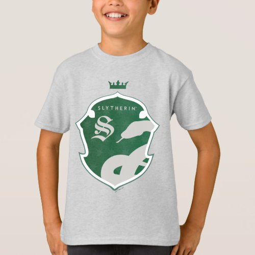 Green SLYTHERINâ Outlined Crowned Crest T_Shirt