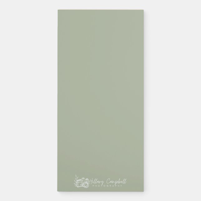 Green Small Business Logo Promotional Client Gift  Magnetic Notepad (Front)