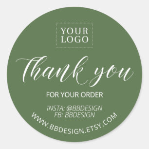 Green Small Business Thank you package sticker