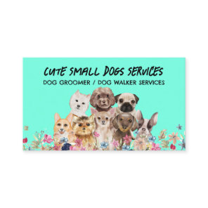 Green Small Dogs grooming boutique pet sitter Business Card