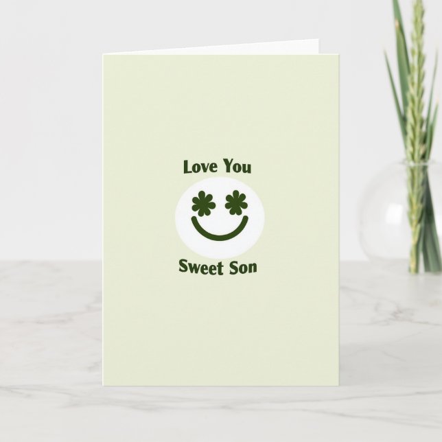 Green Smile Love You Son Card (Front)