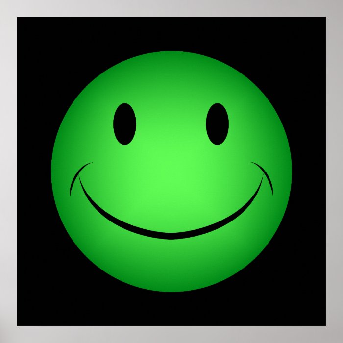 Green Smiley Poster