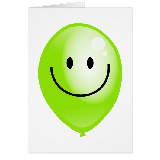 Green Smilie Balloon Cards (Front)