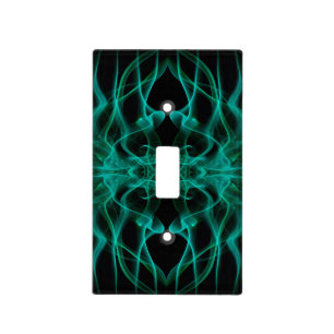 Green Smoke Symmetrical Minimalist Black Light Switch Cover