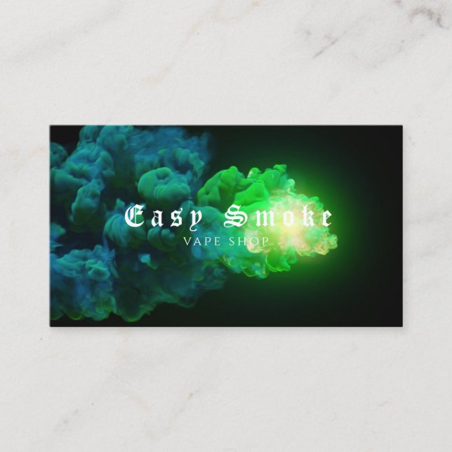 Green Smoke Vape Shop Business Card (Front)