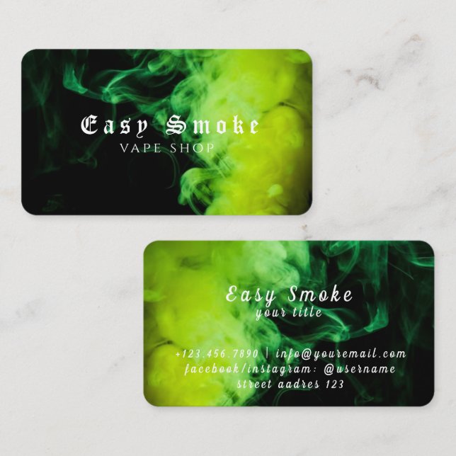 Green Smoke Vape Shop Business Card (Front/Back)