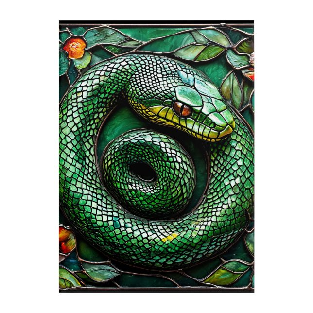 Green Snake Acrylic Print (Front)