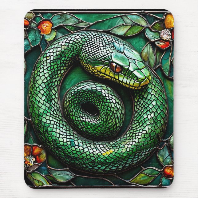 Green Snake Mouse Pad (Front)