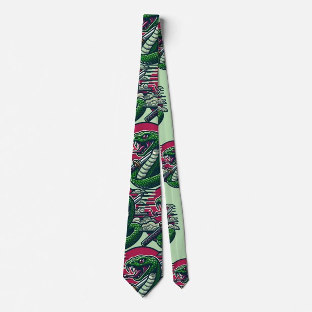 Green snake neck tie (Front)