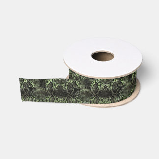 Green Snake print Grosgrain Ribbon