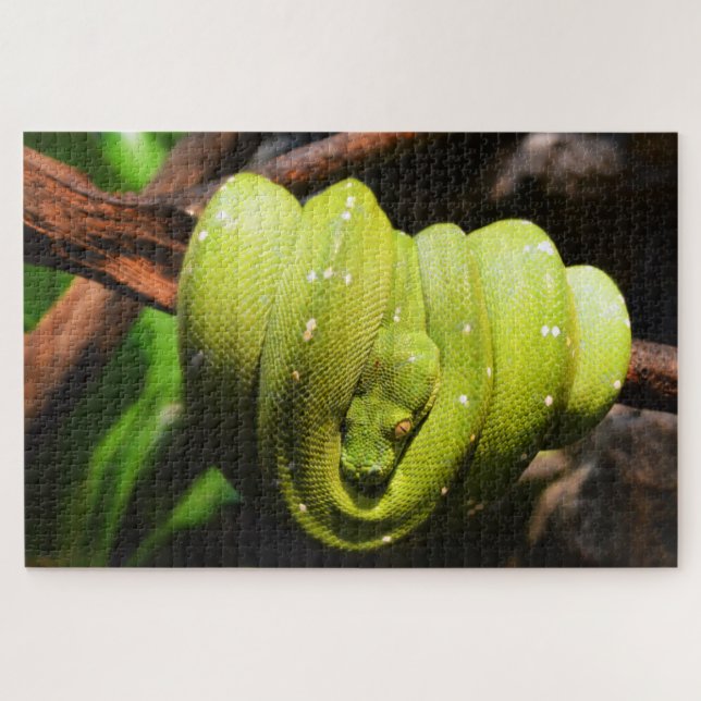 Green snake reptile jigsaw puzzle (Horizontal)