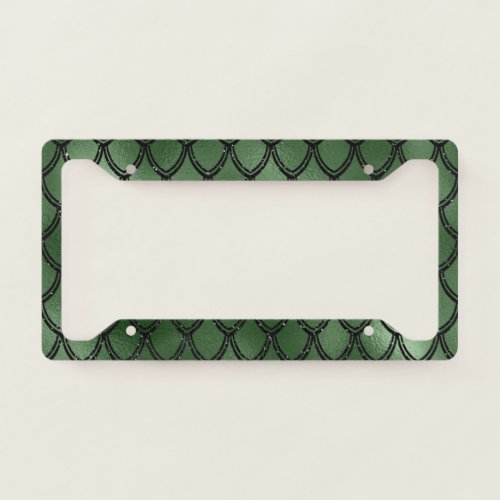 Green Snake Serpent Reptile Pattern License Plate Frame