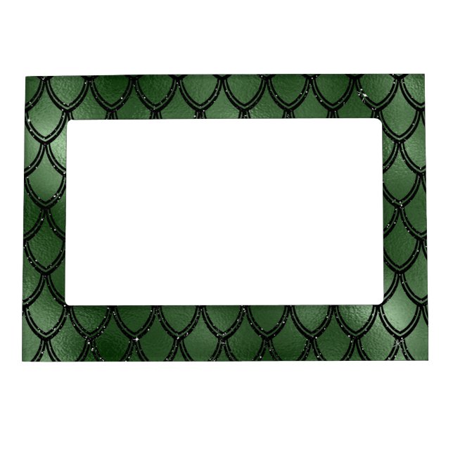 Green Snake Serpent Reptile Pattern Magnetic Frame (Front)