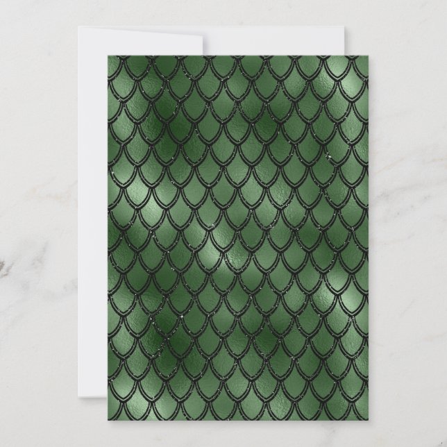 Green Snake Serpent Reptile Pattern Thank You Card (Front)