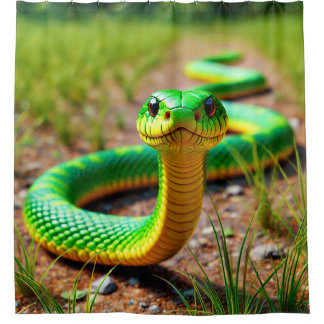 Green Snake Shower Curtain