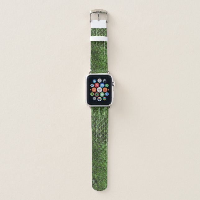 Green Snake Skin Look Apple Watch Band (Front)